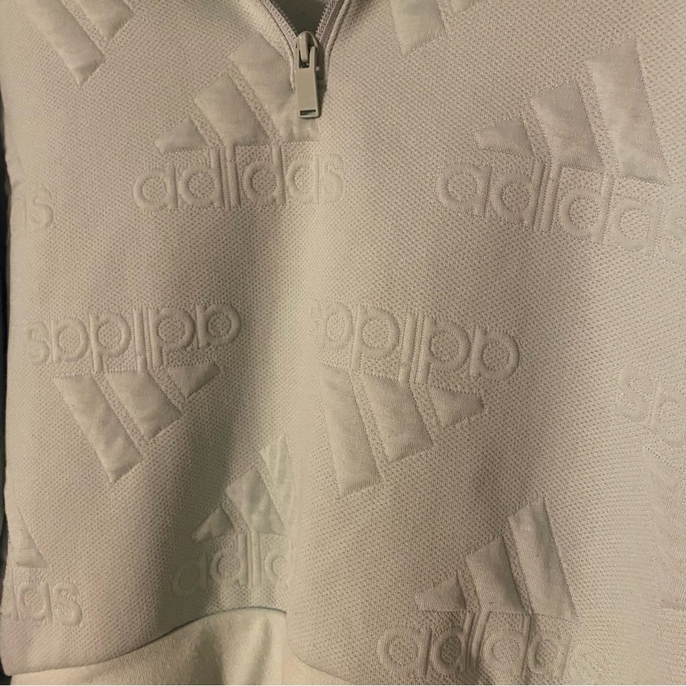 Adidas Jacquard Aeroready Half Zip Pullover Cool Mint Oversized Small